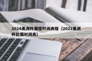 2024美洲杯赛程时间表格（2021美洲杯比赛时间表）