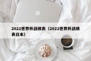 2022世界杯战绩表（2022世界杯战绩表日本）