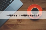 cba球队名单（cba球队名单全称队员）