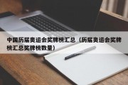 中国历届奥运会奖牌榜汇总（历届奥运会奖牌榜汇总奖牌榜数量）