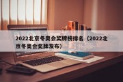 2022北京冬奥会奖牌榜排名（2022北京冬奥会奖牌发布）